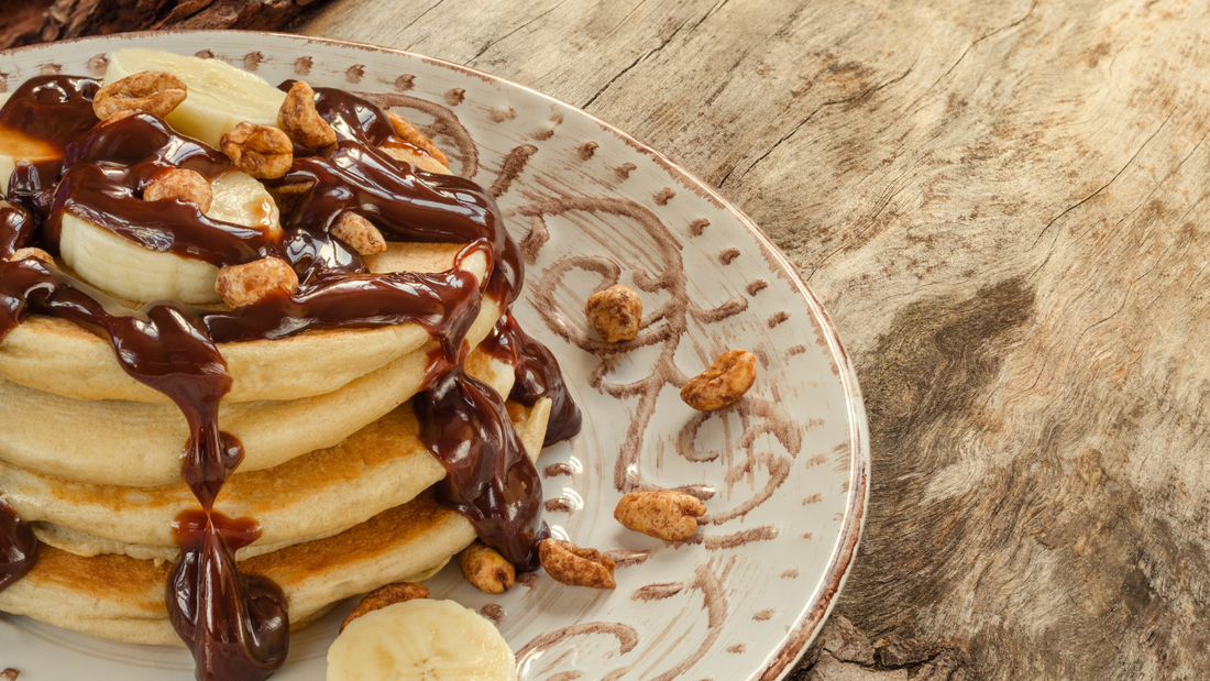 Crêpes à la farine de patate douce, banane et chocolat