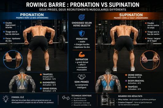 Rowing barre en pronation ou supination : quelle prise pour quels muscles ?