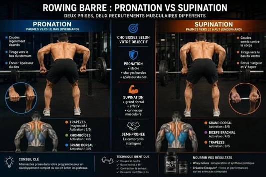 Rowing barre en pronation ou supination : quelle prise pour quels muscles ?