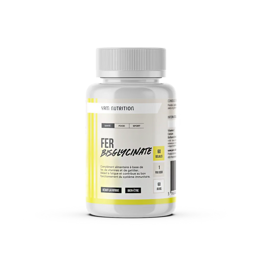 Flacon Fer Bisglycinate YAM Nutrition - 60 gélules